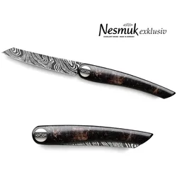 Nesmuk EXKLUSIV Gourmet Folder 89 Klinge 70 Lagen tordiert, Maserbirke schwarz