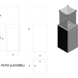 Kratki Terrassenheizer Patio Glas schwarz automatische Steuerung 8,2kW
