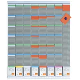 NOBO T-Karten Wochenplanungs-Set, Wandmontage, Haftnotizen Set mit 8 Spalten 54 Slots, Größe 3, enthält T-Karten, Indexspalte, bedruckte Etiketten & Etikettenhalter, 2910800