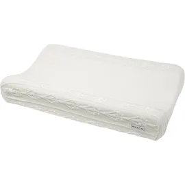 Meyco Baby Romantic Flower Wickelauflagenbezug (weich und hautfreundlich, aus 100% Baumwolle, waschbar, einfache Pflege, trocknergeeignet, Größe: 50 x 70 cm), Cremeweiß