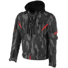 Rusty Stitches Dylan Textiljacke Schwarz/Grau/Rot S