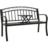 Gartenbank Mit Tisch Schwarz 120 Cm Stahl