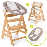 hauck Alpha+ natural inkl. Alpha Bouncer 2 in 1 stretch beige und Sitzauflage beige