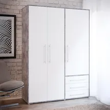 Forte Drehtürenschrank 144,4 x 200 x 53 cm grau