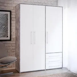 Forte Drehtürenschrank 144,4 x 200 x 53 cm grau