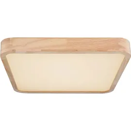 ETC Shop Deckenlampe LED Fernbedienung Holz Wohnzimmer Deckenleuchte Memory-Funktion Backlight CCT-Schaltung, Metall, 36W 1480lm 3000-6000K, LxBxH