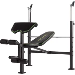 Hantelbank WB60 - Verstellbare Rückenlehne - Langhantelablage - Beintrainer SCHWARZ|dunkelgrau|GRÜN NO SIZE