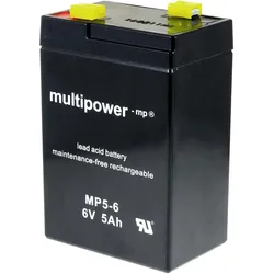 Powery Ersatzakku für Lampe Johnlite Staubsauger Halogen Lampe 6V 5Ah (ersetzt auch 4,5Ah 4Ah)