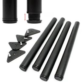 Wiltec Möbelfuß Set 4 Stück Ø 60 mm 710-740 mm
