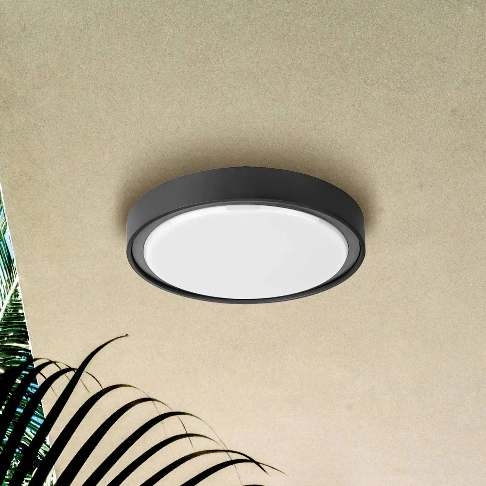 Viokef LED Außendeckenleuchte Anabella, alu / grau / zink, Kunststoff, Modern, LED Deckenleuchten - 30 cm - 30 cm - 4.4 cm