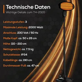 Tronitechnik Infrarot Heizstrahler 2 kW schwarz