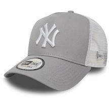 New Era Clean Trucker Cap NY Yankees Hellgrau Gray White, Size:ONE Size
