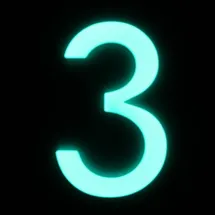 Alpertec Hausnummer 3 Selbstklebend Nachtleuchtend Blau