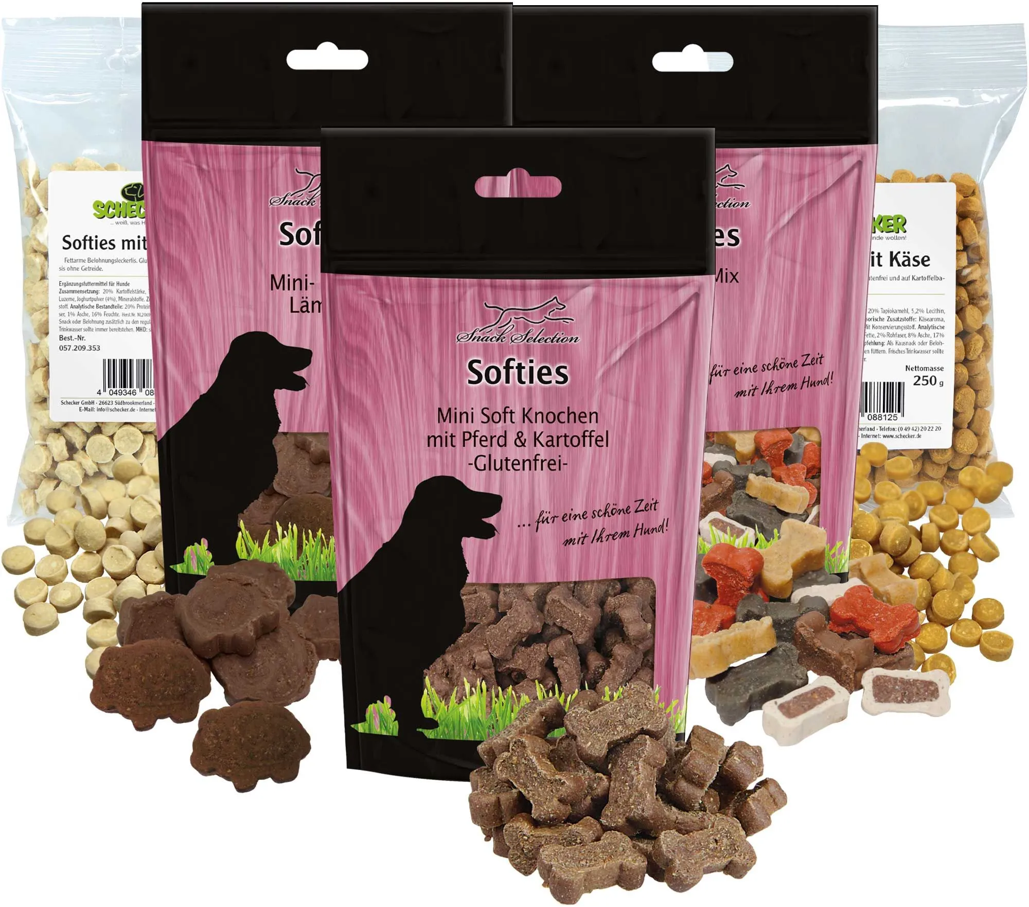 Greenhound Softies - Hundeleckerli 5 Sorten Futter 5x200 g