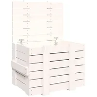 VidaXL Truhe Weiß 58x40,5x42 cm Massivholz Kiefer