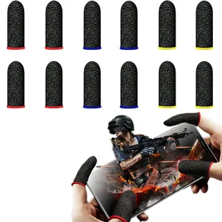 YANJINGHE 6 Paar Finger Touchscreen, Pubg Mobile Game Finger Sleeves, Daumenhüllen Mobile Gaming, Finger Sleeve, Präzision Berührungsreaktion Für Touchscreen Spiel Mobile Und Tablets, Silberfaser