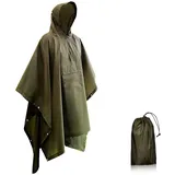 Seyobs Regenponcho Herren Damen Wasserdicht, Regencape Unisex Regenmantel 210T Oxford Regenjacke, Regenponcho Fahrrad 3 in 1 Poncho für Jagd, Picknick im Freien, Trekking, Camping, Angeln - L-XL