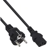 InLine Netzkabel, Schutzkontakt gerade auf Kaltgerätestecker C13, schwarz