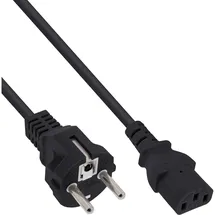 InLine Netzkabel, Schutzkontakt gerade auf Kaltgerätestecker C13, schwarz