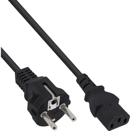 InLine Netzkabel, Schutzkontakt gerade auf Kaltgerätestecker C13, schwarz