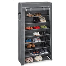 Relaxdays Schuhschrank 86 x 158 x 30 cm 9 Fächer anthrazit