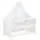 roba Mulitfunktionsbett Sterne grau mit Beistellfunktion, Lattenrost, Matratze, Bettreduzierer, Himmel, Himmelstange, Kinderbett, Anstellbett, Babybet, 0176W-16V191, weiss