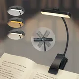 Wiederaufladbare, Ansteckbare Leselampe, 3 Farben (bernsteinfarben/weiß/gemischt), 360° Flexibler Hals, Tragbar, Ideal Zum Lesen Im Bett