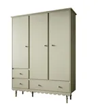 lookway Kleiderschrank BABUSHKA 3-türig Buche olivgrün