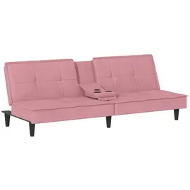 vidaXL Schlafsofa mit Getränkehaltern Rosa Samt