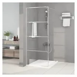vidaXL Duschwand für Walk-In Dusche Silber 80x195 cm ESG-Glas Klar