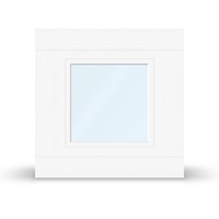 Holz Alu Fenster, Idealu classicline IV68, Kiefer Weiß, Aluschale Außen Weiß, 510x510 mm, einteilig, festverglast, nach Maß