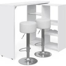 Vicco Bartisch VEGA Weiß Bartresen Stehtisch Tisch Tresentisch Bistrotisch Küche inkl. Barhocker