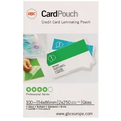 GBC Card Laminierfolien Visitenkarte & Kreditkarte Glänzend 250 (2 x 250 Mikron) Transparent 100 Stück
