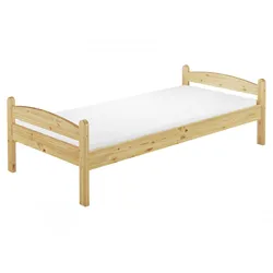 Erst-Holz Bettrahmen Einzelbett Kiefer natur 80x200 Massivholzbett robust Futonbett Rollrost 60.32-08 M
