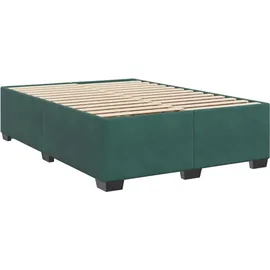 vidaXL Boxspringbett 140 x 200 cm Dunkelgrün