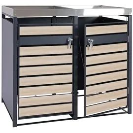 MCW Mülltonnenverkleidung J81 125 x 132 x 80 cm anthrazit