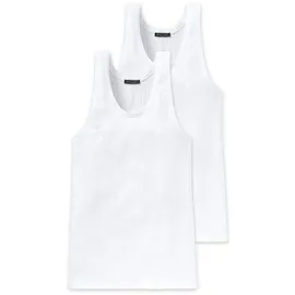 SCHIESSER Unterhemd 2er-Pack Authentic Undershirts Weiß Baumwolle XX-Large Herren