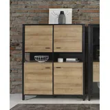 Forte Highboard, Breite ca. 121 cm, schwarz