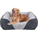 JOEJOY Hundebett Grosse Hunde Hundekorb Waschbar - Flauschig Hundebett, rutschfest HundeköRbchen Hundebetten, Kuschelig PlüSch Hundekorb für Hunde und Katzen(XL 89×63×23 cm