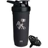 SmartShake Reforce Harley Quinn Shaker Bottle 900ml DC Comics Edelstahl auslaufsichere Wasserflasche Geschenke für Frauen, Schwarz