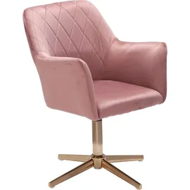 FineBuy Drehstuhl Samt Rosa