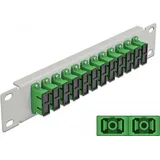 DeLock 10′′ LWL Patchpanel 12 Port SC Duplex grün 1 HE grau