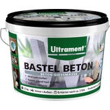 Ultrament Bastel Beton zum Gießen hellgrau, Gieß-Beton zum Basteln für Kreative, Kreativbeton wasserdicht, 3,5 kg