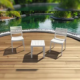CLP Ares Gartenstuhl 48 x 58 x 82 cm weiß 2er Set