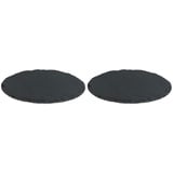 Novaliv 2x Schieferplatten I rund I 25x0,5 cm I Schiefer Platten Schieferteller Servierteller Servierplatten Schiefer Teller Set