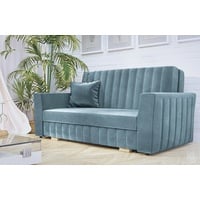 MIRJAN24 Schlafsofa Viva Glam III, mit Bettkasten und Schlaffunktion, 3 Sitzer Polstersofa inkl. Kissen, Wohnlandschaft blau