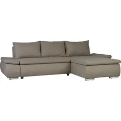 Ecksofa HOME AFFAIRE "Acra L-Form", braun, B:266cm H:83cm T:175cm, 100% Polyester, Sofas, mit Bettfunktion und Bettkasten, in Mattenoptik