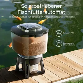 Wiltec SunSun CFF-212 Fischfutterautomat, programmierbarer Futterspender mit 12 Liter Behälter für 1 bis 6 Fütterungen pro Tag