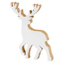 levandeo Deko Aufsteller Hirsch H21 cm Mango/Weiß/Natur/Braun