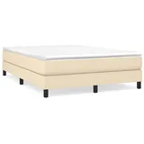 vidaXL Boxspringbett mit Matratze Creme 140x200 cm Stoff